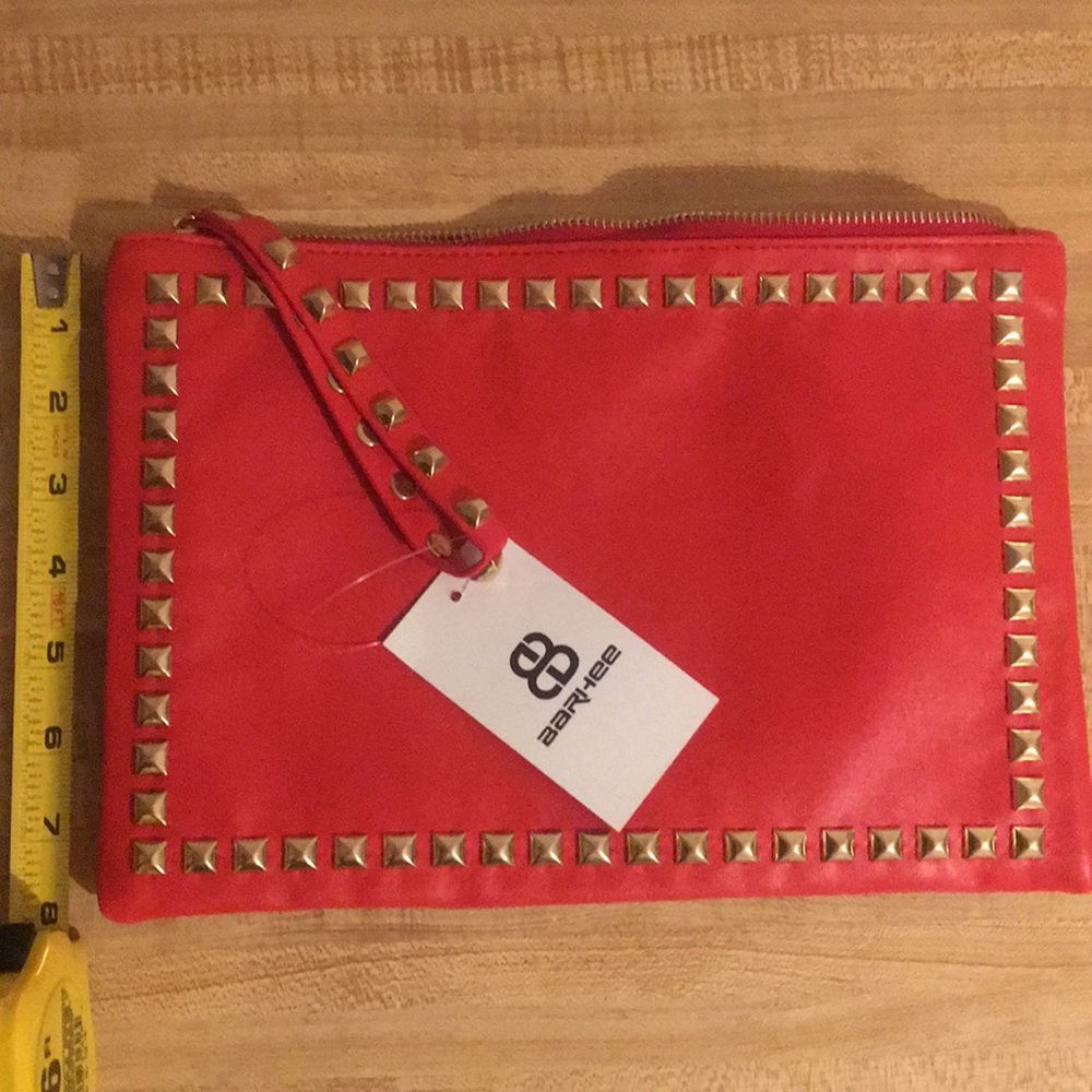 HOST PICK Vegan Leather Red Clutch Bag w/Studs - Picture 5 of 6